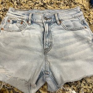 American Eagle Outfitters Light Blue Distressed Denim Cutoff Shorts
